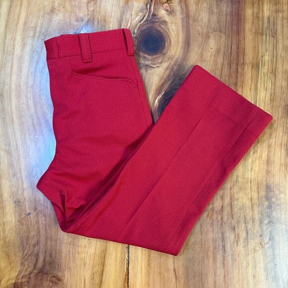 Knit Other - Vintage 70's Day's Men's Pants  30 x 26 Bootcut Plaid Polyester Knit Retro C3-23